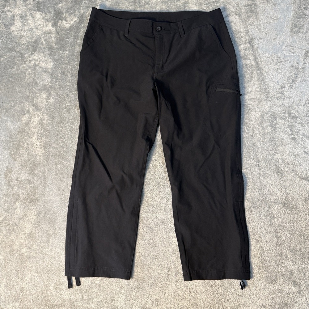 Eddie Bauer Women's Black Guide Pro Pants Cargo Hiking Outdoor Size 12 Cropped